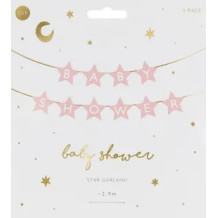 Baner baby shower róż