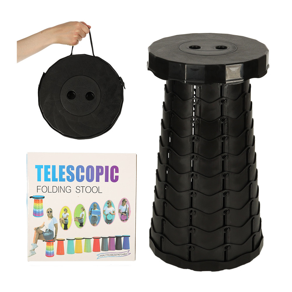 Taboret teleskopowy czarny