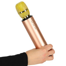 Mikrofon karaoke złoty