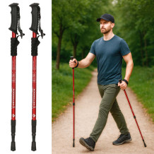 Kijki trekkingowe czerwone