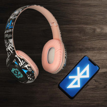 Słuchawki RGB różowe 200mAh