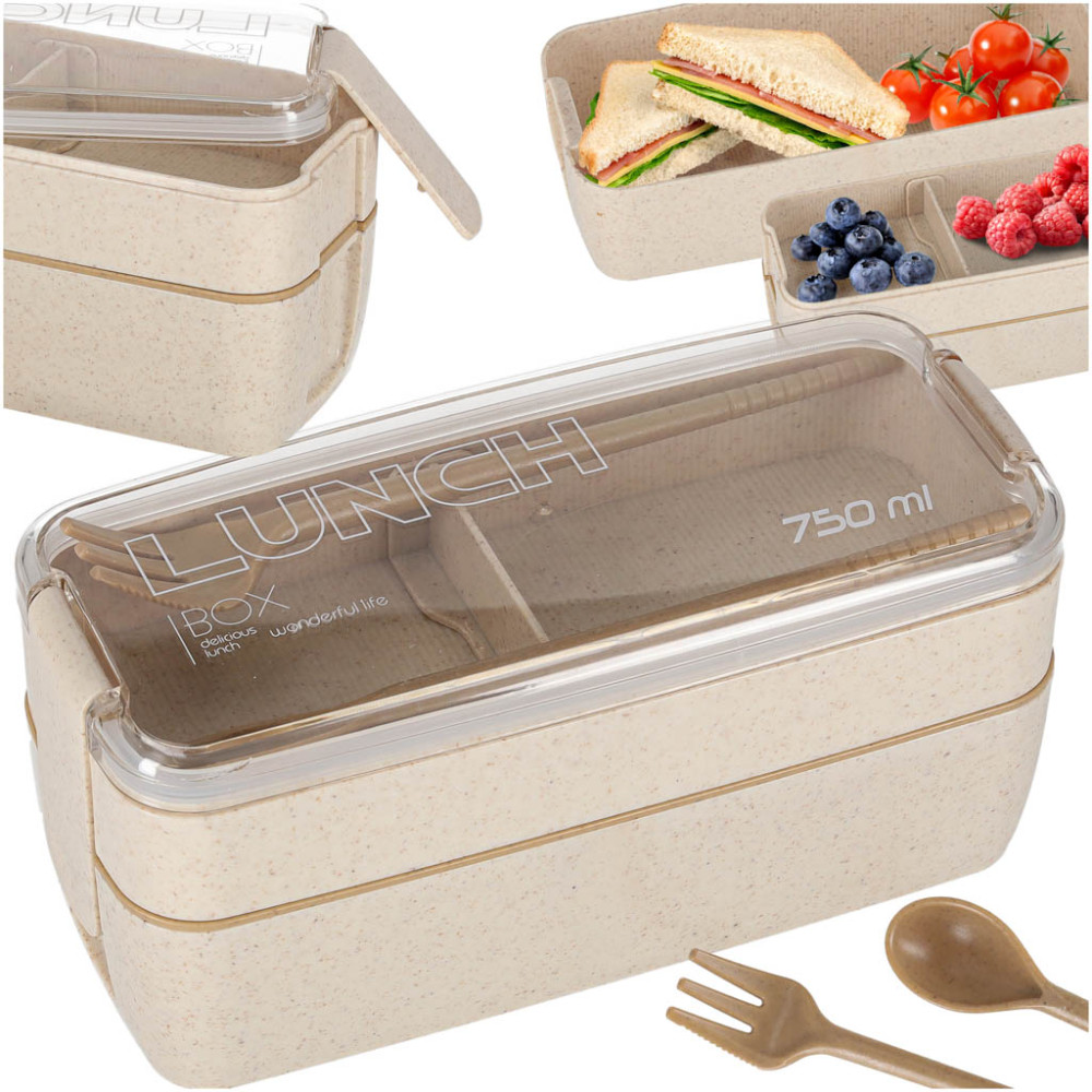 Lunch box 750ml beżowy