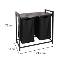 Kosz na pranie 2 komory 80l