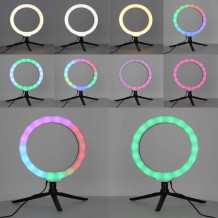 Lampa ring LED RGB statyw