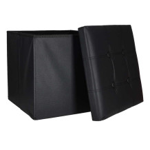Pufa ze schowkiem czarna 38cm