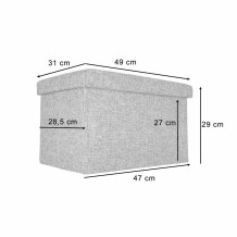 Pufa ze schowkiem szara 50cm