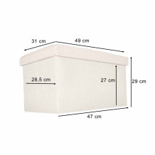 Pufa ze schowkiem beżowa 50cm