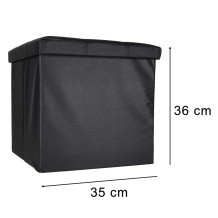 Pufa ze schowkiem czarna 38cm