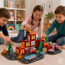 Klocki straż pożarna 3D 92el